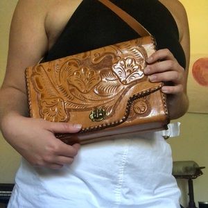 Vintage Leather Cutout Purse